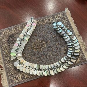 BLACK MOTHER-OF-PEARL STERLING SILVER COLLAR NECKLACE  18"